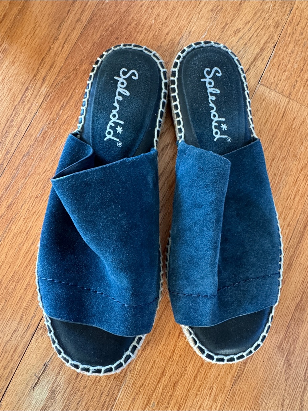 Splendid Blue Suede Espadrille Slide Sandals - Women